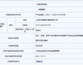 上海科莱博违法被罚 